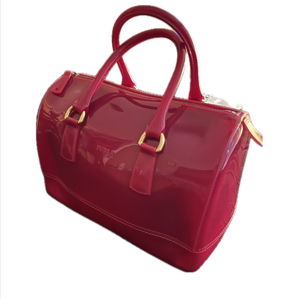 Furla Red Satchel with Gold Hardware